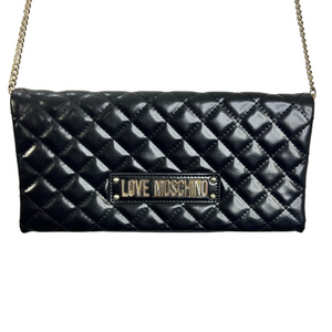 Authentic Love MOSCHINO black super quilted chain shoulder crossbody flap bag
